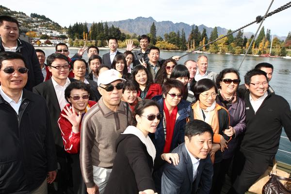 Chinese delegation aboard TFF Earnslaw